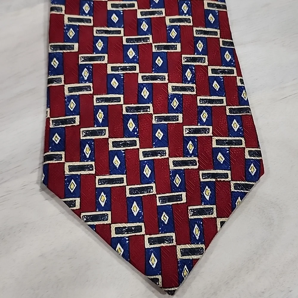 PERRY ELLIS PORTFOLIO MEN'S TIES  RED BLUE ,PREOWNED